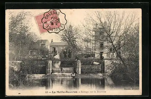 AK La-Motte-Beuvron, Barrage sur le Beuvron