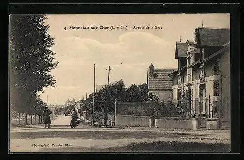 AK Mennetou-sur-Cher, Avenue de la Gare
