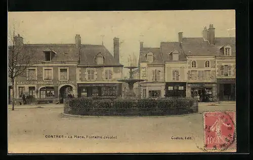 AK Contres, La Place Fontaine Javalet