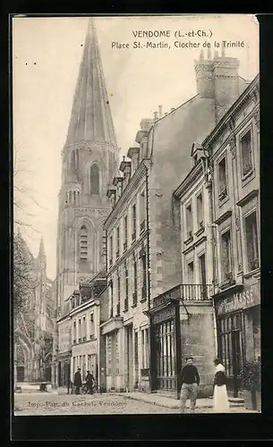 AK Vendome, Place St.-Martin, Clocher de la Trinite