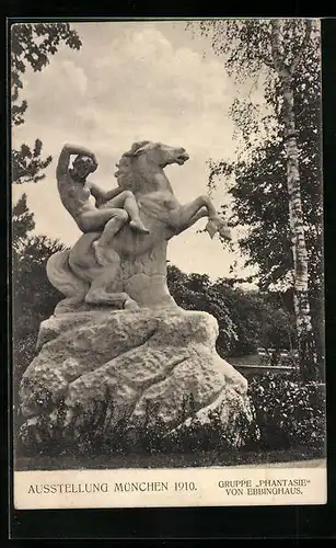 AK München, Ausstellung 1910, Gruppe Phantasie von Ebbinghaus