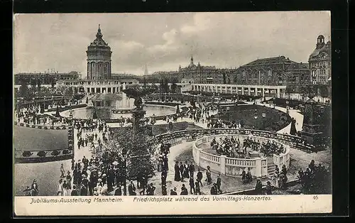 AK Mannheim, Jubiläums-Ausstellung 1907, Konzert auf dem Friedrichsplatz