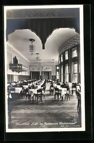 AK Düsseldorf, Grosse Ausstellung 1926, Cafe im Restaurant Rheinterasse