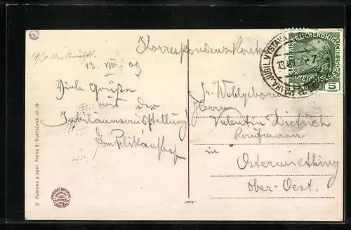 AK Prag, Jubilejni vystavy 1908, Pavilon kral. hlav. mesta Prahy