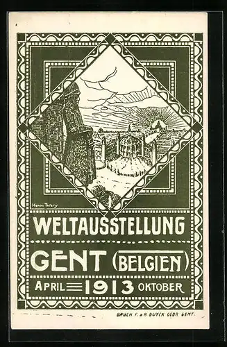 AK Gent, Weltausstellung 1913