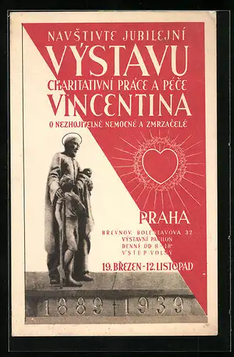 AK Prag, Navstivte Jubilejni Vystavu Charitativni Prace a Pece Vincentina 1939