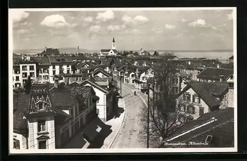 AK Romanshorn, Alleestrasse aus der Vogelschau