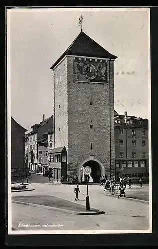 AK Schaffhausen, Strassenpartie am Schwabenthor