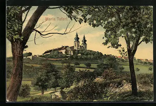 AK Maria-Taferl, Die Wallfahrtskirche aus der Ferne