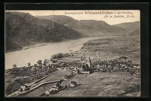 AK Weissenkirchen / Wachau, Ortsansicht aus der Vogelschau
