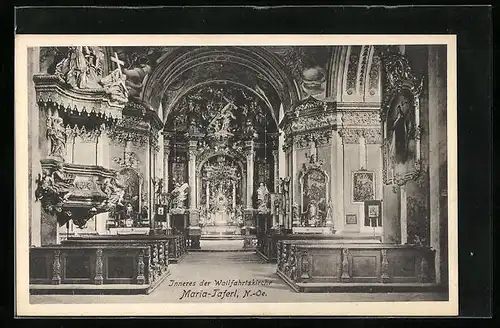 AK Maria-Taferl, Wallfahrtskirche mit Innenansicht