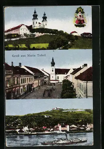 AK Maria Taferl, Marktplatz mit Kirche, Panorama