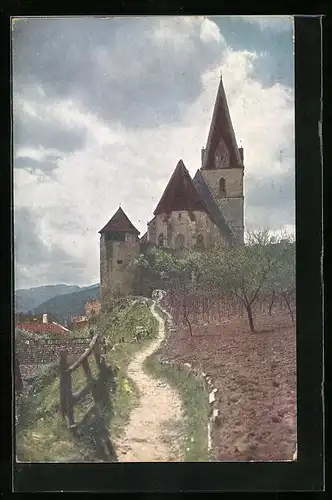 AK Weissenkirchen /Wachau, Weg zur Kirche