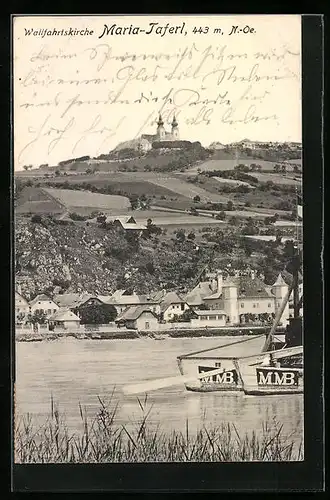 AK Maria Taferl, Wallfahrtskirche mit Ortschaft