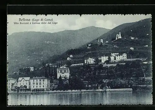 AK Bellano, Villa Buzzoni e Larissa viste dal Lago