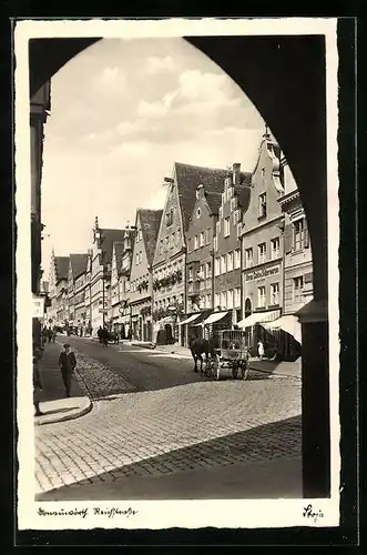 AK Donauwörth, Reichstrasse mit Geschäften