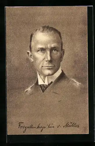 Künstler-AK Fregattenkapitän v. Müller