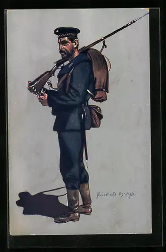 Künstler-AK Matrose der SMS Sachsen