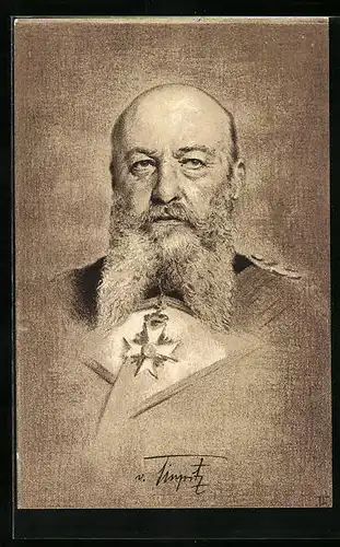 Künstler-AK Grossadmiral von Tirpitz mit Orden