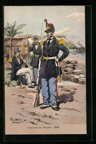 Künstler-AK Infanterie de Marine 1860