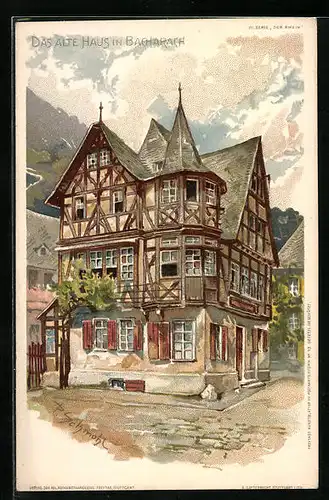 Künstler-AK P. Schmohl: Bacharach, Das alte Haus