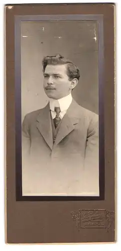 Fotografie Georg Pechan, Urfahr-Linz, Rudolfsplatz 8, Junger Herr im Anzug mit Krawatte