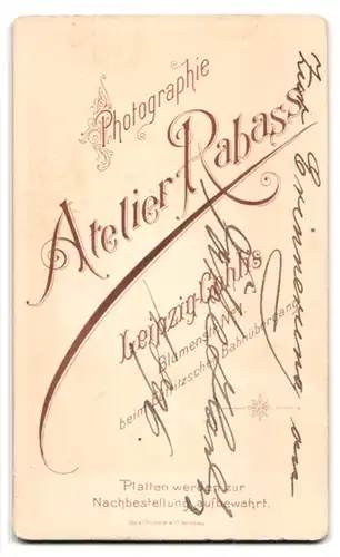 Fotografie Atelier Rabass, Leipzig-Gohlis, Blumenstr. 1, Junger Herr im Anzug mit Schnauzbart