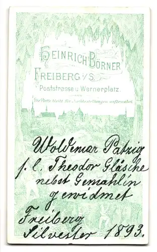 Fotografie Heinrich Börner, Freiberg i /S., Poststr. u. Wernerplatz, Bürgerlicher Herr mit Zwicker und Backenbart