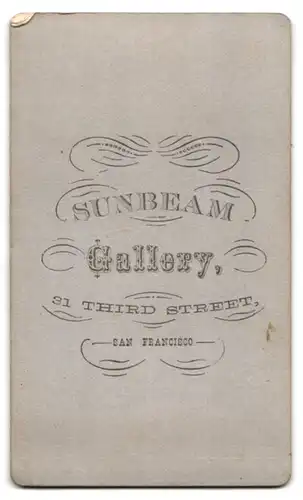 Fotografie Sunbeam Gallery, San Francisco, 31 Third Street, Portrait Samuel Plimsoll, Plimsoll-Marke (Freibordmarke)