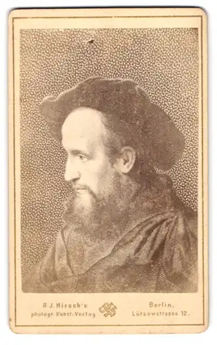 Fotografie B. J. Hirsch, Berlin, Lützowstr. 12, Portrait Maler Antonio da Correggio