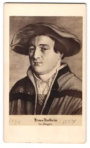 Fotografie Gustav Schauer, Berlin, Portrait Hans Holbein der Jüngere