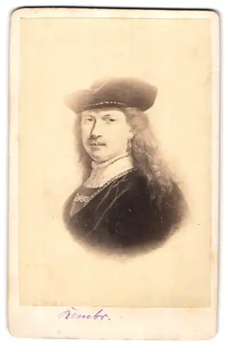 Fotografie unbekannter Fotograf und Ort, Portrait niederländischer Maler Rembrandt