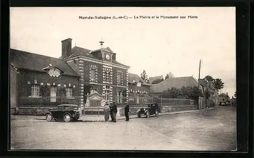 AK Mur-de-Sologne, La Mairie et le Monument aux Morts