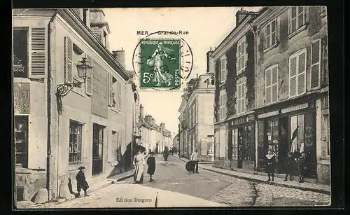 AK Mer, Grande-Rue, Strassenpartie