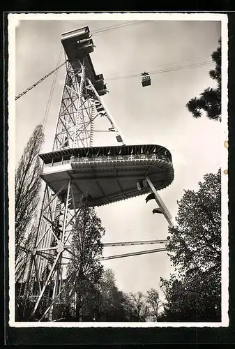 AK Zürich, Schweizerische Landesausstellung 1939, Seilbahnturm mit Restaurant