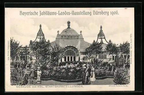 AK Nürnberg, Bayerische Jubiläums-Landes-Ausstellung 1906, Gebäude der Kgl. Staatsausstellungen