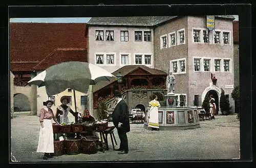 AK Leipzig, Internationale Baufachausstellung mit Sonderausstellungen 1913, Eselplatz mit Lipsiabrunnen