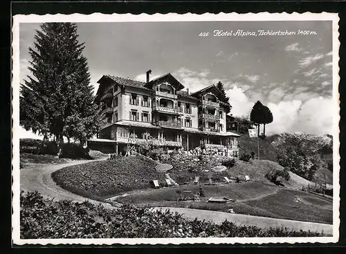AK Tschiertschen, Hotel Alpina im Sonnenschein