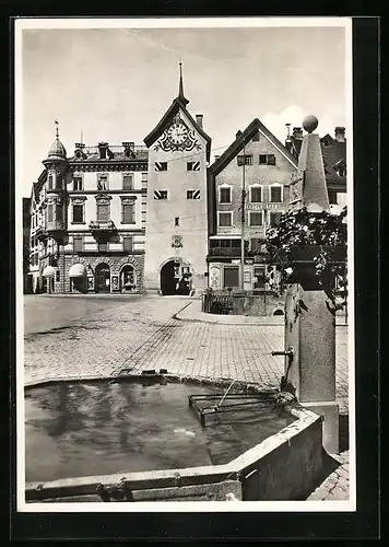 AK Chur, Torturm mit Brunnen und Drogerie