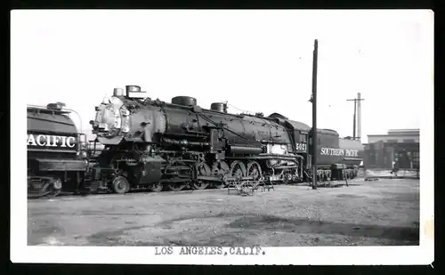 Fotografie E. Giffin, San Pedro, Ansicht Los Angeles / CA, Dampflok der Southern Pacific, Lok-Nr. 5021, Eisenbahn USA