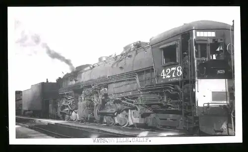 Fotografie E. Giffin, San Pedro, Ansicht Watsonville / CA, Dampflok Nr. 4278 der Southern Pacific, Eisenbahn USA