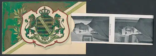 Leporello-AK König Friedrich August von Sachsen, Kronprinz Georg, Prinzessin Maria Alix
