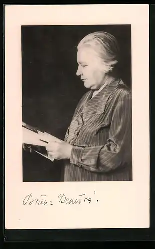AK Bozena Benesova, ceska spisovatelka, Portrait mit Autograph