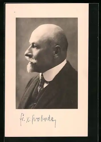 AK F. X. Svoboda, Cesky Spisovatel, Portrait und Autograph