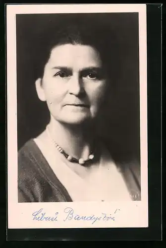 AK Libuse Baudysová, ceska spisovatelka, Portrait und Autograph