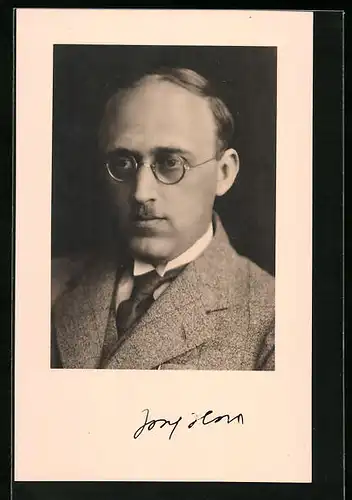 AK Josef Hora, Cesky Basnik, Portrait und Autograph