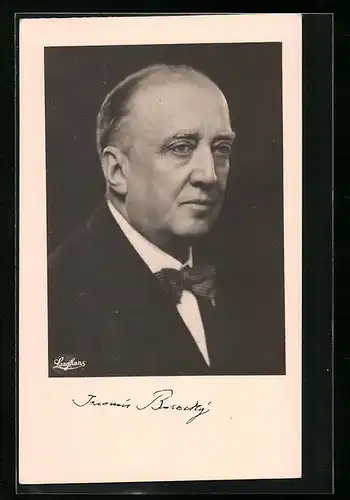 AK Dr. Borecky Jar., vladni rada a spisovatel, Portrait und Autograph