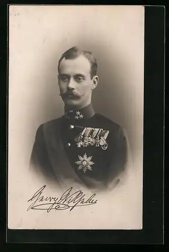 AK Herzog Georg Wilhelm von Braunschweig-Lüneburg in Uniform mit Orden