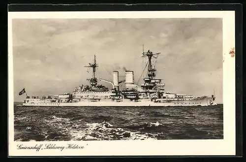 AK Linienschiff Schleswig Holstein auf hoher See