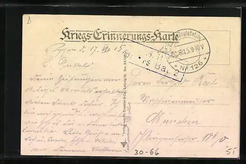 AK Schützengraben mit künstlich hergestelltem Wald im Hintergrunde